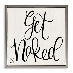 Stupell Industries Get Naked Curly Script, 18" x 18" - 1 of 4
