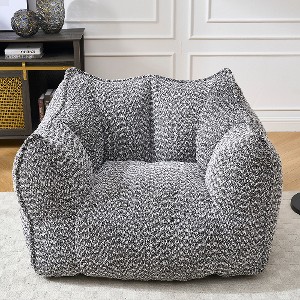 Lyngins Premium Chenille Bean Bag Chair, Lightweight Square Lazy Chair with Armrests & Handle, Stylish Accent Chair, Single Sofa Chair for Adults - 1 of 4
