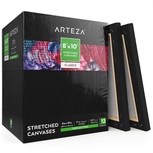 Arteza 18 inch x 24 inch Stretched Canvas (Pack of 4)