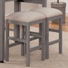 Simple Relax Set of 2 Square Counter Height Stools in Light Gray and Beige - 2 of 4