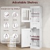 Tall Bathroom Cabinet with 4 Doors & Flip Glass Drawer, Storage Cabinet with Adjustable Shelves, Freestanding Organizer for Kitchen, Pantry, Gray - 3 of 4
