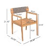 Christopher Knight Home Sett Rustic 5 Piece Patio Acacia Wood Dining Set - 3 of 4