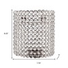 HomeRoots 8" Clear And Silver Bejeweled Crystal Wall Sconce Candle Holder - 3 of 4