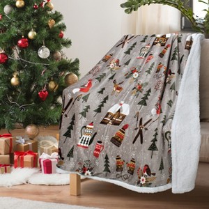 Tirrinia Christmas Fleece Throw Blanket 50" x 60" Snow Man Pattern, Super Soft Fluffy Decorative Blanket for Bed Couch Holidays, Gift for Kids - 1 of 4