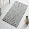 Knightsbridge Stylish And Comfortable All Season Traditional Racetrack Design Cotton Bath Rug, Silver - 2 of 4