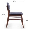 Set of 2 Mid-Century Modern Upholstered Dining Chairs with Comfortable Backrest, Wood Side Chairs for Kitchen or Dining Room – The Pop Home - 4 of 4