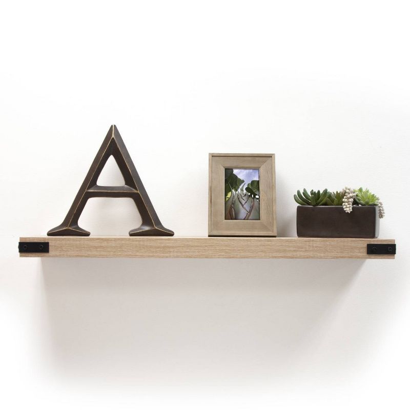 36&#34; x 9.2&#34; Floating Shelf Wall Mounted with Metal Corners White Oak - Inplace, 6 of 7