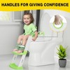 Potty Training Seat with Adjustable Height Step Stool Ladder, Potty Training Toilet with Soft Cushioned Seat & Splash Guard for Boys and Girls, Green - 4 of 4