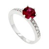 Slickblue Classic Petite Garnet Red Engagement Ring with Cubic Zirconia - Elegant Jewelry for Women - 2 of 3