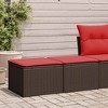 vidaXL Patio Sofa Set with Cushions Sectional Stools 2 Piece Poly Rattan Acacia - Brown - 2 of 4