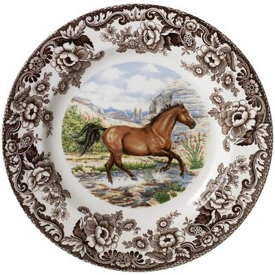Spode Woodland 10.5” Dinner Plate, Horses Motifs, Perfect for Thanksgiving and Other Special Occasions, Made in England from Fine Earthenware