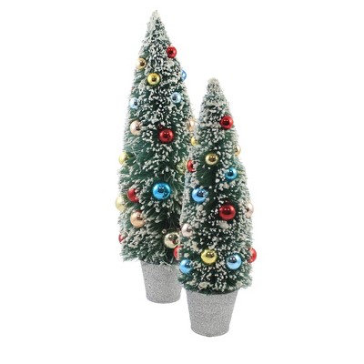 Christmas 18.0" Sisal Tree With Balls Christmas Ornaments  -  Decorative Figurines