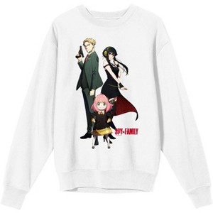 Spy X Family Main Characters Crew Neck Long Sleeve Men's White Sweatshirt - 1 of 2