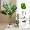 3.6FT Artificial Monstera Tree with Natural Wood Trunk & Large Leaves - Realistic Potted Indoor Outdoor Plant for Home Decor, Perfect As a Gift 120CM - 4 of 4