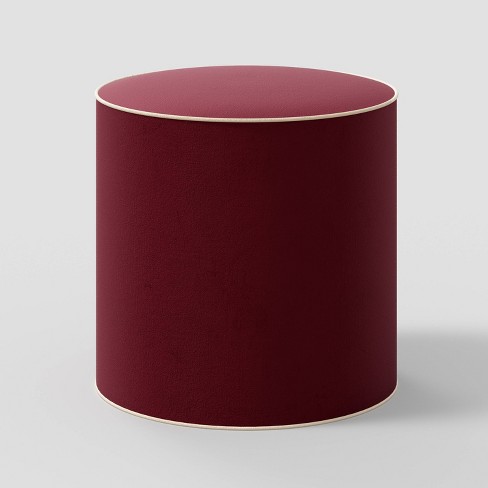 Contrast Welt Drum Ottoman in Velvet - Threshold™ - image 1 of 4