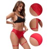INSPIRE CHIC Women's Perspective Lace Hipsters Hollow Out Panties with Adjustable Garters - 3 of 4