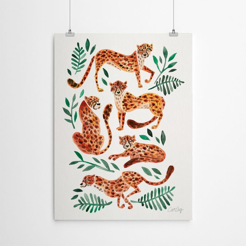 Americanflat Minimalist Animal Cheetah Collection Orange By Cat Coquillette Poster Art Print, 4 of 9