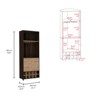 GlasFlength Decorative Storage Cabinets, Wine Storage Cabinet with Shelves and Drawers, Farmhouse Style Cabinet for Food, Brown, 27.1"*25.9"*70.8" - 4 of 4