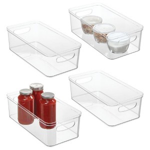 iDesign Set of 4 Plastic Pantry Bin for Kitchen Organizing - Clear - 1 of 4