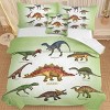Boersma Super Soft Fade Resistant Microfiber Dinosaur Bedding Set, All Season Green Dinosaur Family Print Pattern Comforter Set with 2 Pillow Cases - 2 of 4