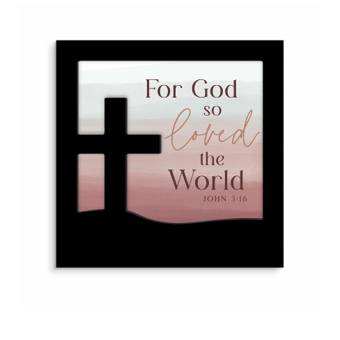 P. Graham Dunn Wood Ornate Wall Sign, Family Wall Art, Bedroom Pictures,  Canvas Wall Art - So Loved The World, 13.75 X 13.75