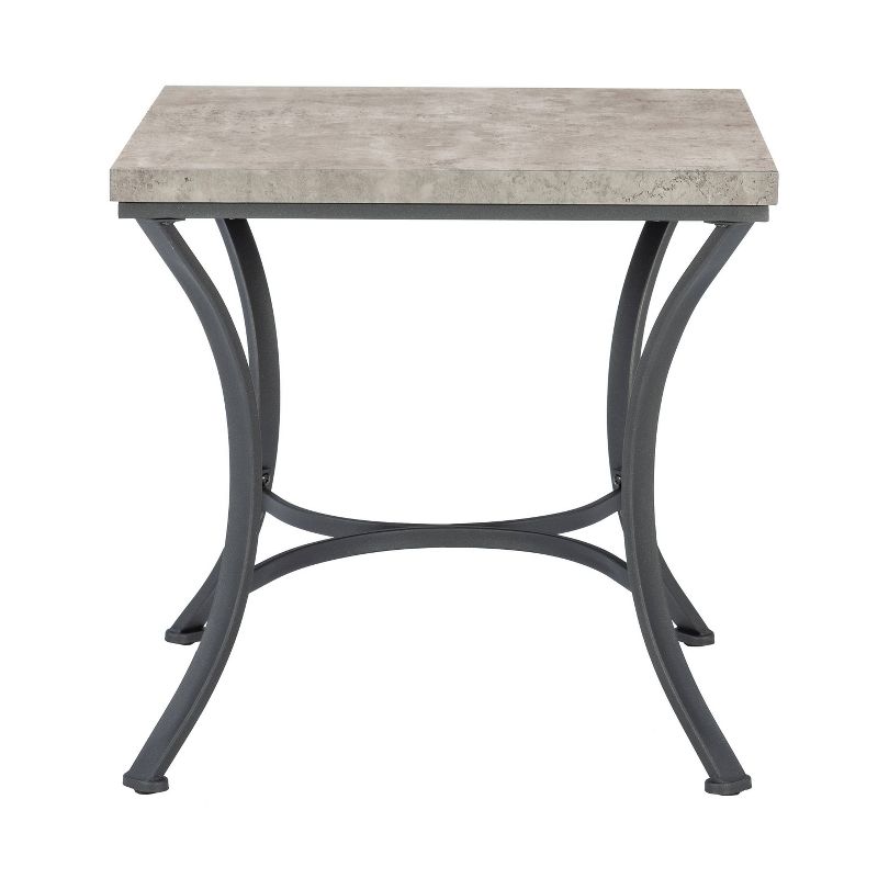 Talley Metal and Faux Concrete Top 3pc Coffee and Side Table Set Coal Finished - Powell, 4 of 15