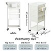 4 Tier Rolling Kitchen Storage Cart, Kitchen Storage Utility Cart,Rolling Cart Organizer,Mobile Shelving Unit Shelves for Bathroom Laundry Living Room - 4 of 4