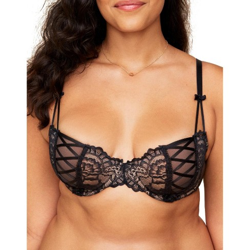 Adore Me Women's Enny Balconette Bra 46dd / Jet Black. : Target