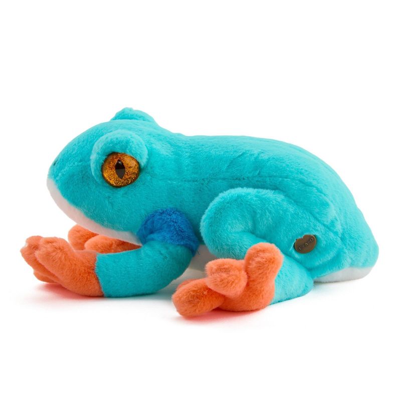 FAO Schwarz 8&#34; Blue Glitter Dart Frog Toy Plush, 6 of 10