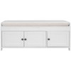 YOOCOZZ MDF Storage Shoe Bench with 3 Shutter-shaped Doors,Removable Cushion and Hidden Storage Space - 2 of 4