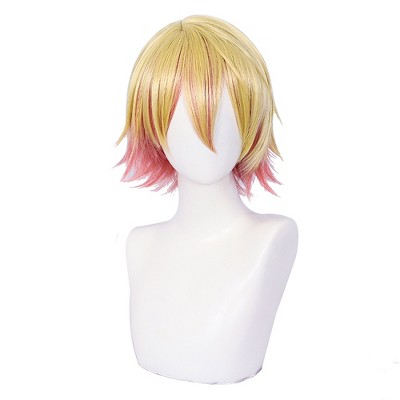 Unique Bargains Women's Wigs 12" Rose Gold Tone with Wig Cap