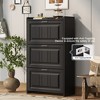 27.6"Shoe Storage Cabinet for Entryway with 3 Flip Drawers, Modern Shoe Organizer Cabinet,White - 4 of 4