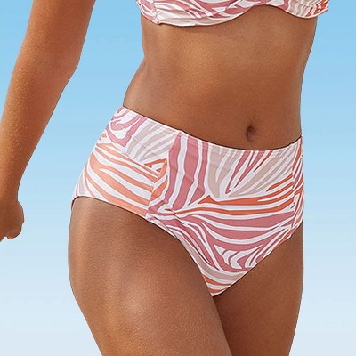 Women's Zebra Print High Waisted Bikini Swimsuit Bottom - LASCANA