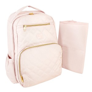 Hudson Baby Premium Diaper Bag Backpack and Changing Pad, Powder Pink, One Size - 1 of 4