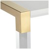55 Downing Street Hanna Modern Cast Acrylic Accent Side End Table 23 1/2" x 24" Clear Gold for Living Family Room Bedroom Bedside Entryway Office Home - 3 of 4