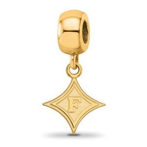 Black Bow Jewelry 14k Yellow Gold Plated Sterling Silver Furman Paladins NCAA Bead Charm - 1 of 4
