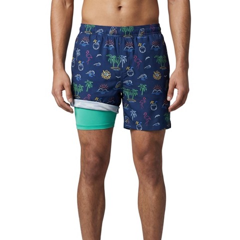 Burnside Men's Navy Tropicana Compression Liner Swim Trunks-X Large