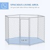 Outdoor Chain Link Dog Kennel with Lockable Gate,Heavy Duty Metal Pet Run for Medium to Large Dogs - LAOTIES - 3 of 4
