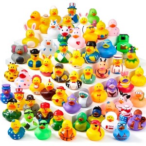 30-Piece Rubber Ducks Assortment with Mesh Bag, Mini Duckies for Bath and Pool Play - 1 of 4