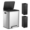 8 Gallons/30 L Dual Compartment Trash Can, Stainless Steel Garbage Can with Soft-Close Lid and Two Removable Inner Bucket - 2 of 4