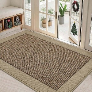 Indoor Door 32 Inchx 48 Inch Dirt Trapper Door Mats Non - Slip Washable Entryway Rugs Taupe Low Profile Resist Dirt - 1 of 4