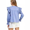 Women's Long Sleeve Contrast Edge Ruffle Top - Strut & Bolt S - 2 of 2
