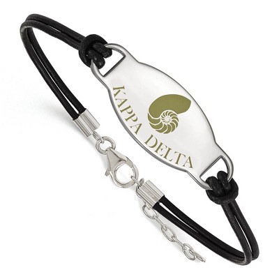 Black Bow Jewelry Sterling Silver Kappa Delta Greek Life Strand Bracelet 7 Inch