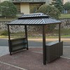 6x10FT Hardtop Grill Gazebo,Double Galvanized Steel Roof BBQ Canopy with Storage Cabinets And Ceiling Hooks-Maison Boucle - 3 of 4