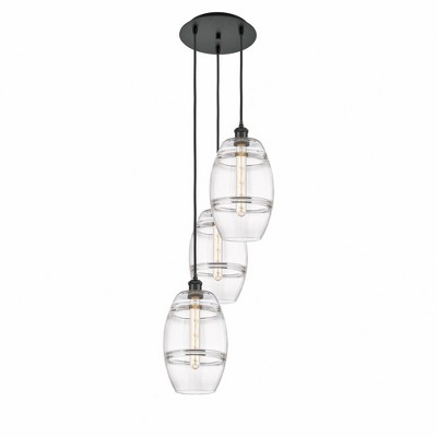 Vaz - 3 Light Cord Hung Multi Pendant In Industrial Style-30.38 Inches Tall and 14.5 Inches Wide