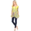 Women's 3/4 Sleeve Printed Rella Tunic Top with Pockets - White Mark - 2 of 3