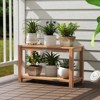 Tangkula 30 Inch Teak Wood Shower Bench Inside Shower Stool w/ Storage Shelf for Adults - 4 of 4