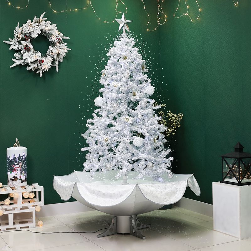 Northlight 6' Lighted Musical Snowing Artificial Tinsel Christmas Tree, White LED Lights, 1 of 3