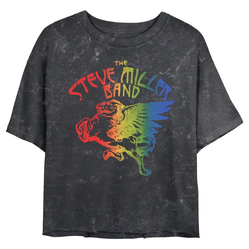 Junior's Women Steve Miller Band Distressed Pegasus Logo T-Shirt, 1 of 5