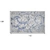 HomeRoots 9' X 12' Blue and Gray Abstract Area Rug - 3 of 4